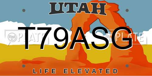 T79ASG Utah License Plate