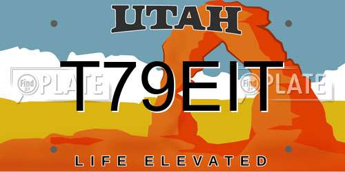 T79EIT Utah License Plate