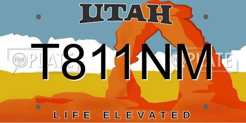 T811NM Utah License Plate