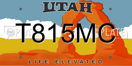 T815MC Utah License Plate