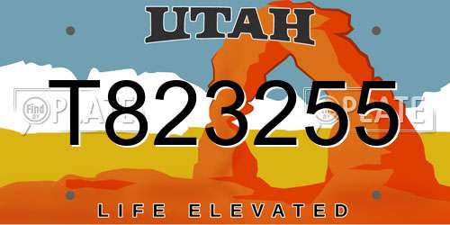 T823255 Utah License Plate
