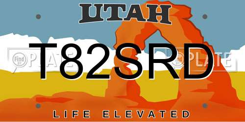 T82SRD Utah License Plate