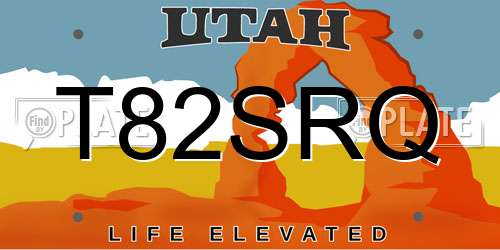 T82SRQ Utah License Plate