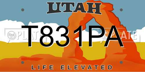 T831PA Utah License Plate