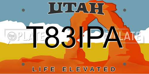 T83IPA Utah License Plate