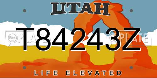 T84243Z Utah License Plate