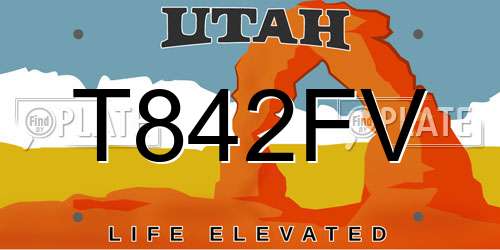 T842FV Utah License Plate