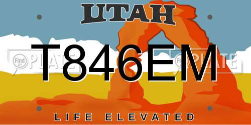 T846EM Utah License Plate