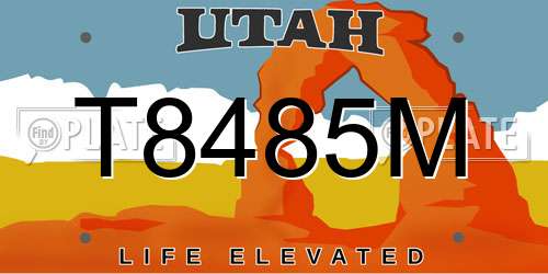 T8485M Utah License Plate