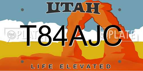 T84AJC Utah License Plate