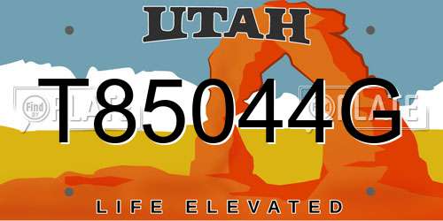 T85044G Utah License Plate