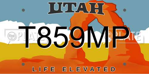 T859MP Utah License Plate