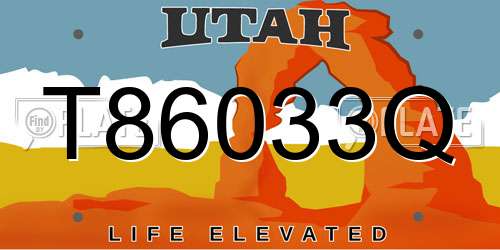 T86033Q Utah License Plate