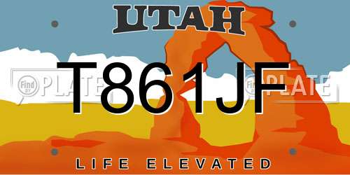 T861JF Utah License Plate