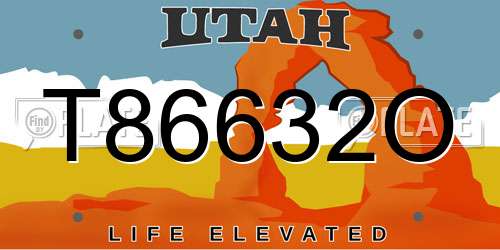 T86632O Utah License Plate