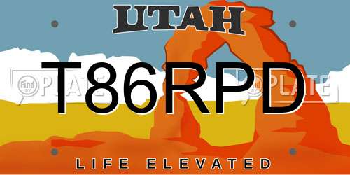 T86RPD Utah License Plate