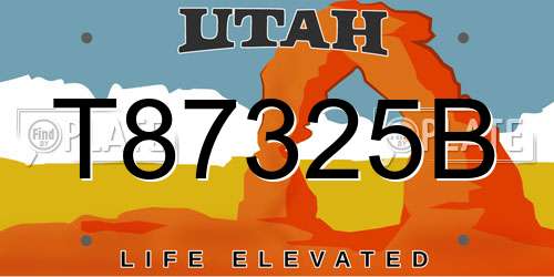 T87325B Utah License Plate