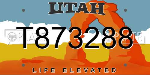 T873288 Utah License Plate