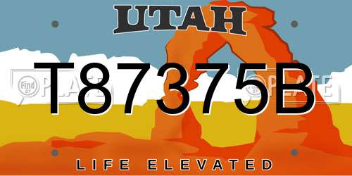 T87375B Utah License Plate