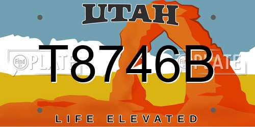 T8746B Utah License Plate