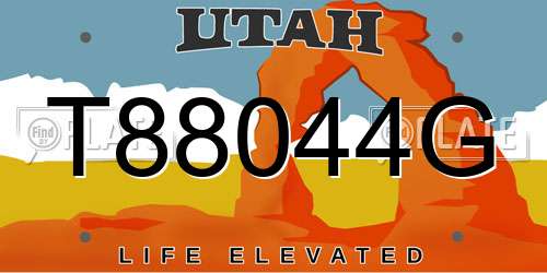 T88044G Utah License Plate