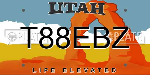 T88EBZ Utah License Plate
