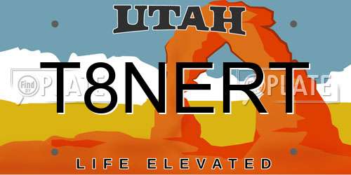 T8NERT Utah License Plate