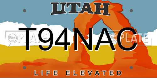T94NAC Utah License Plate