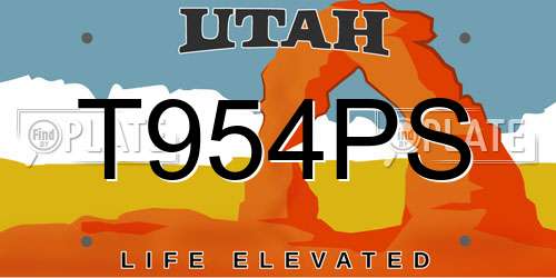 T954PS Utah License Plate