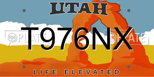 T976NX Utah License Plate