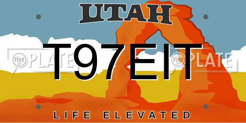 T97EIT Utah License Plate