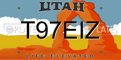 T97EIZ Utah License Plate