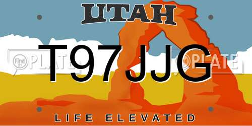 T97JJG Utah License Plate