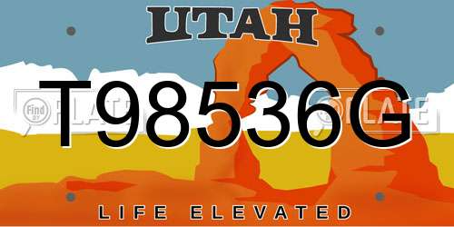 T98536G Utah License Plate