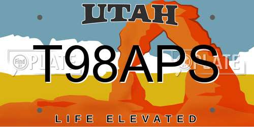 T98APS Utah License Plate