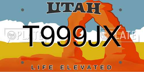 T999JX Utah License Plate
