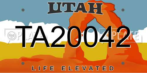 TA20042 Utah License Plate