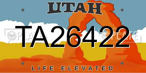 TA26422 Utah License Plate