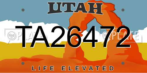 TA26472 Utah License Plate