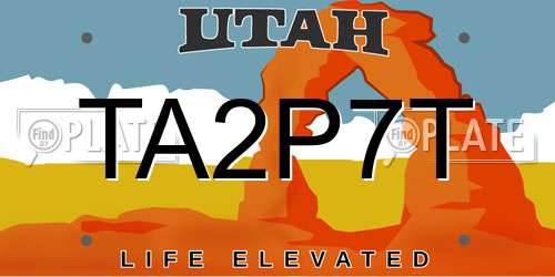 TA2P7T Utah License Plate