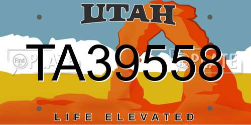 TA39558 Utah License Plate