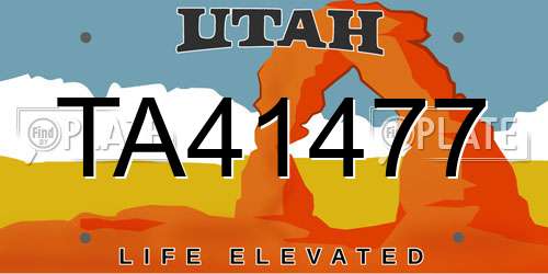 TA41477 Utah License Plate