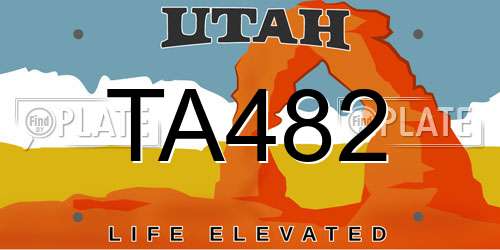 TA482 Utah License Plate