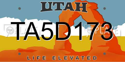 TA5D173 Utah License Plate