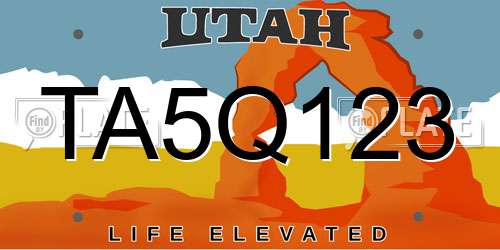 TA5Q123 Utah License Plate
