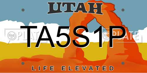 TA5S1P Utah License Plate