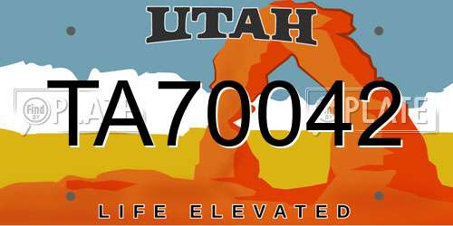 TA70042 Utah License Plate
