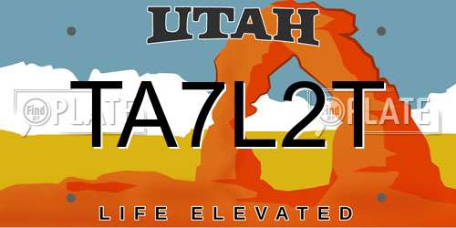 TA7L2T Utah License Plate