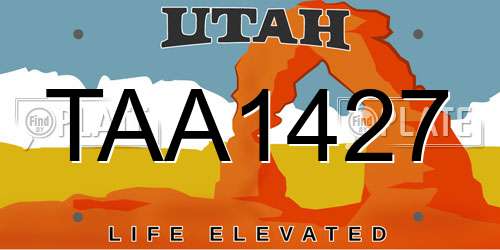 TAA1427 Utah License Plate
