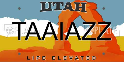 TAAIAZZ Utah License Plate